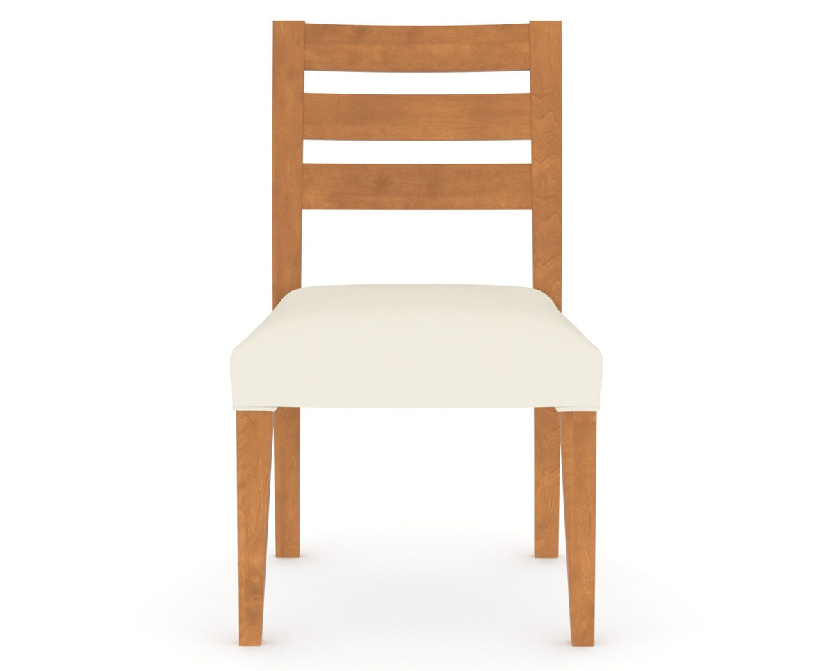 Canadel Upholstered Dining Chair 5039 in YJ Faux Leather and 01 Honey Washed, front view