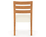 Canadel Upholstered Dining Chair 5039 in YJ Faux Leather and 01 Honey Washed, back view