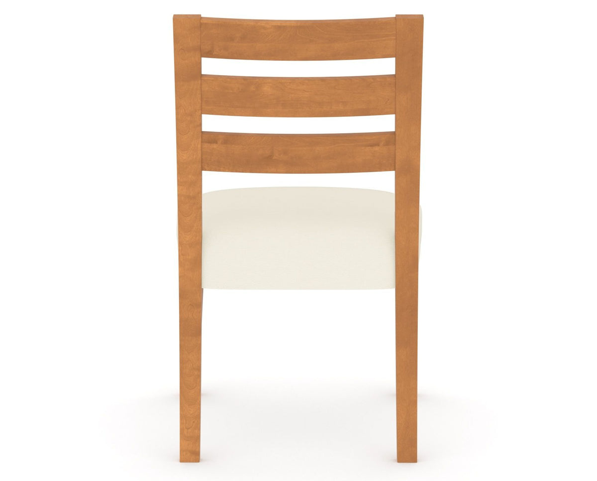 Canadel Upholstered Dining Chair 5039 in YJ Faux Leather and 01 Honey Washed, back view