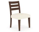 Canadel Upholstered Dining Chair 5039 in YJ Faux Leather and 19 Cognac Washed, three-quarter view