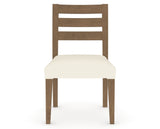 Canadel Upholstered Dining Chair 5039 in YJ Faux Leather and 25 Pecan Washed, front view