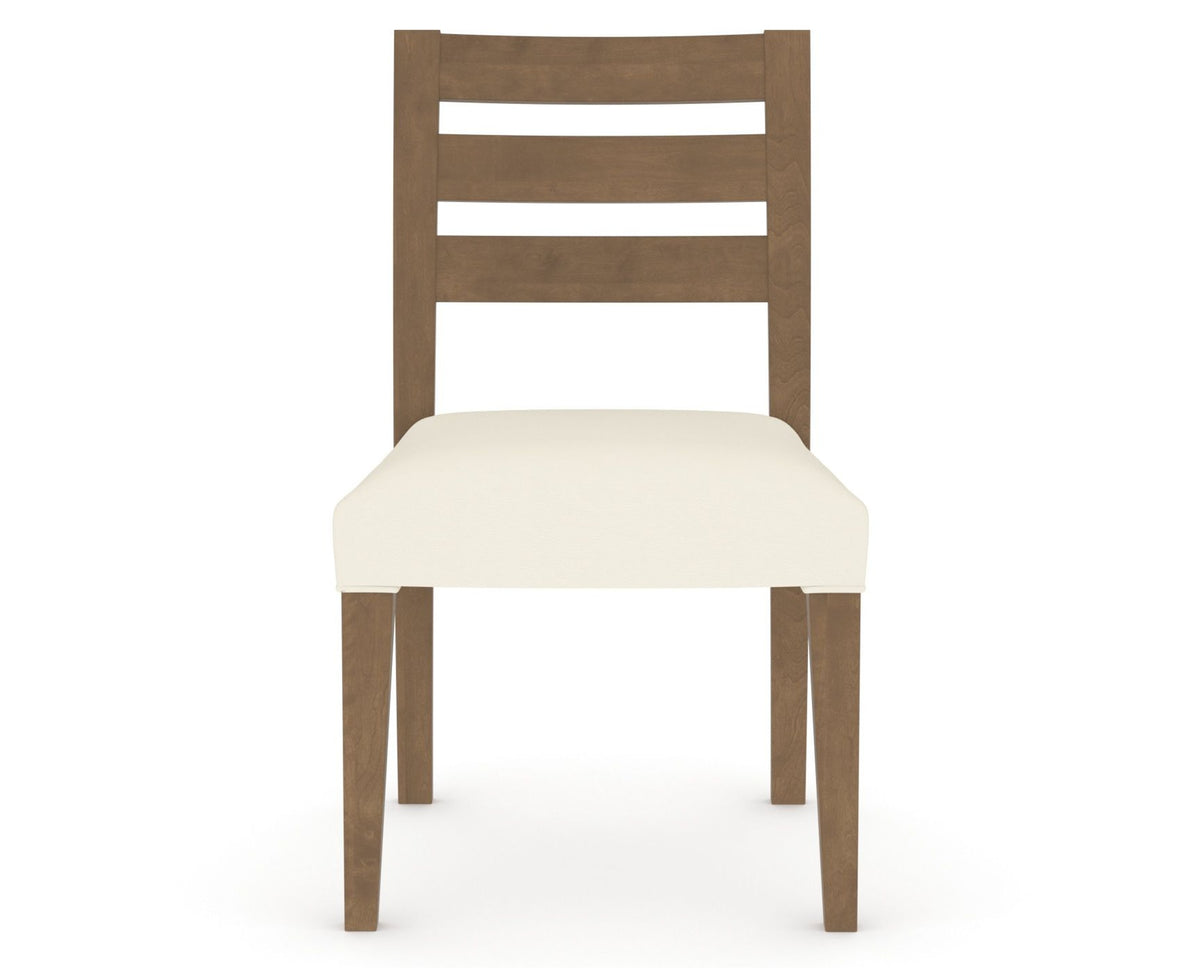 Canadel Upholstered Dining Chair 5039 in YJ Faux Leather and 25 Pecan Washed, front view