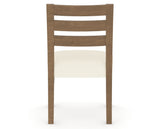 Canadel Upholstered Dining Chair 5039 in YJ Faux Leather and 25 Pecan Washed, back view