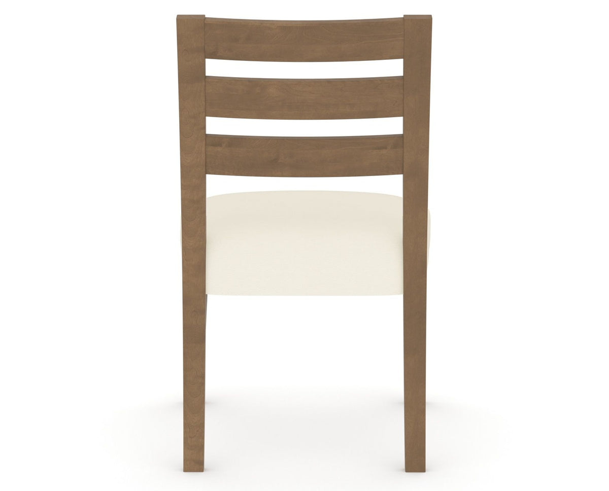 Canadel Upholstered Dining Chair 5039 in YJ Faux Leather and 25 Pecan Washed, back view