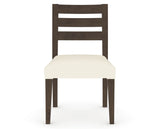 Canadel Upholstered Dining Chair 5039 in YJ Faux Leather and 29 Hazelnut Washed, front view