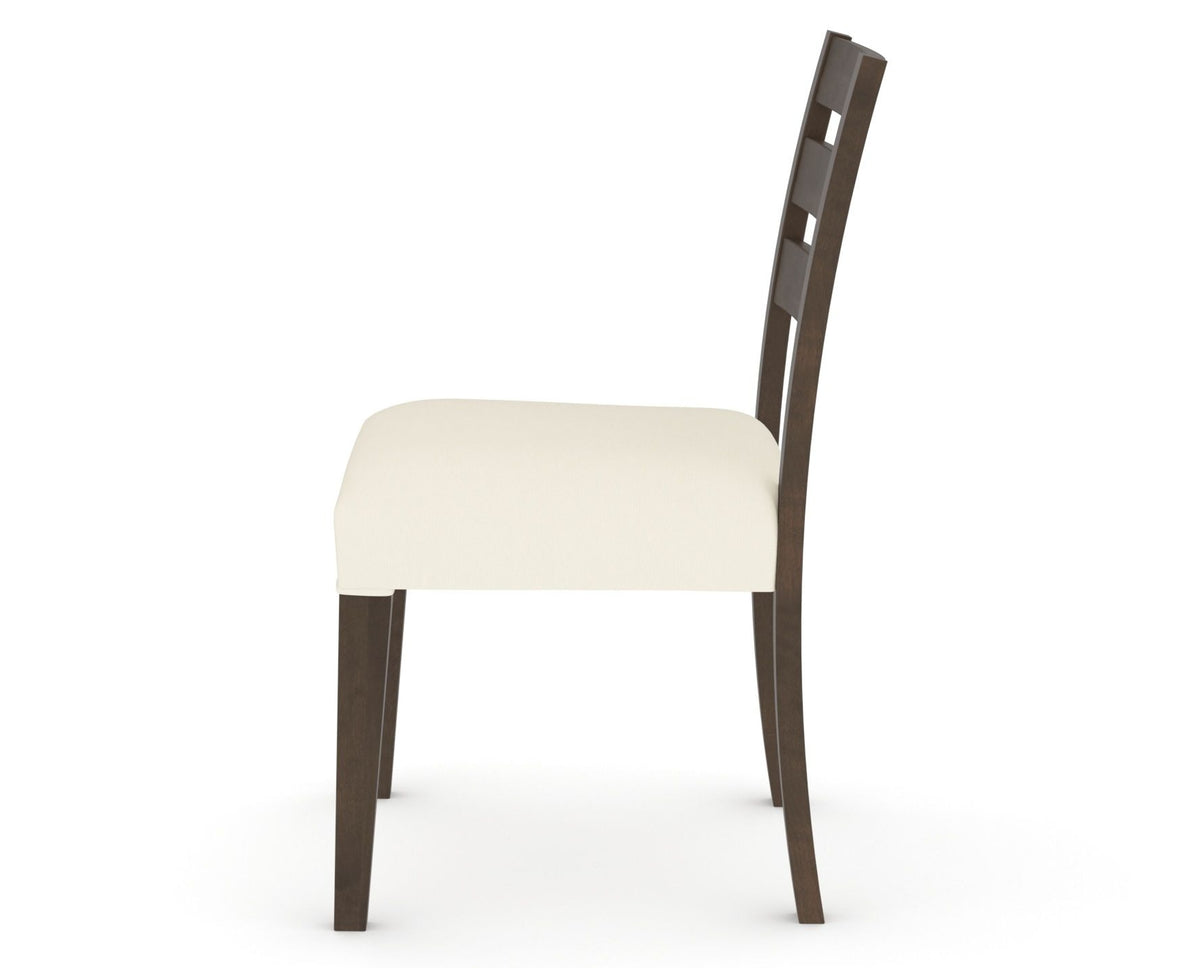 Canadel Upholstered Dining Chair 5039 in YJ Faux Leather and 29 Hazelnut Washed, side view