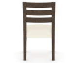 Canadel Upholstered Dining Chair 5039 in YJ Faux Leather and 29 Hazelnut Washed, back view