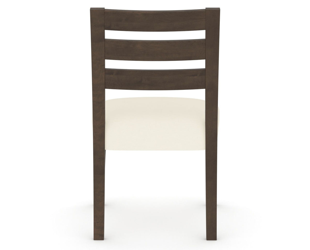 Canadel Upholstered Dining Chair 5039 in YJ Faux Leather and 29 Hazelnut Washed, back view