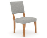 Canadel Upholstered Dining Chair 5051 in 7C Fabric and 01 Honey Washed, three-quarter view