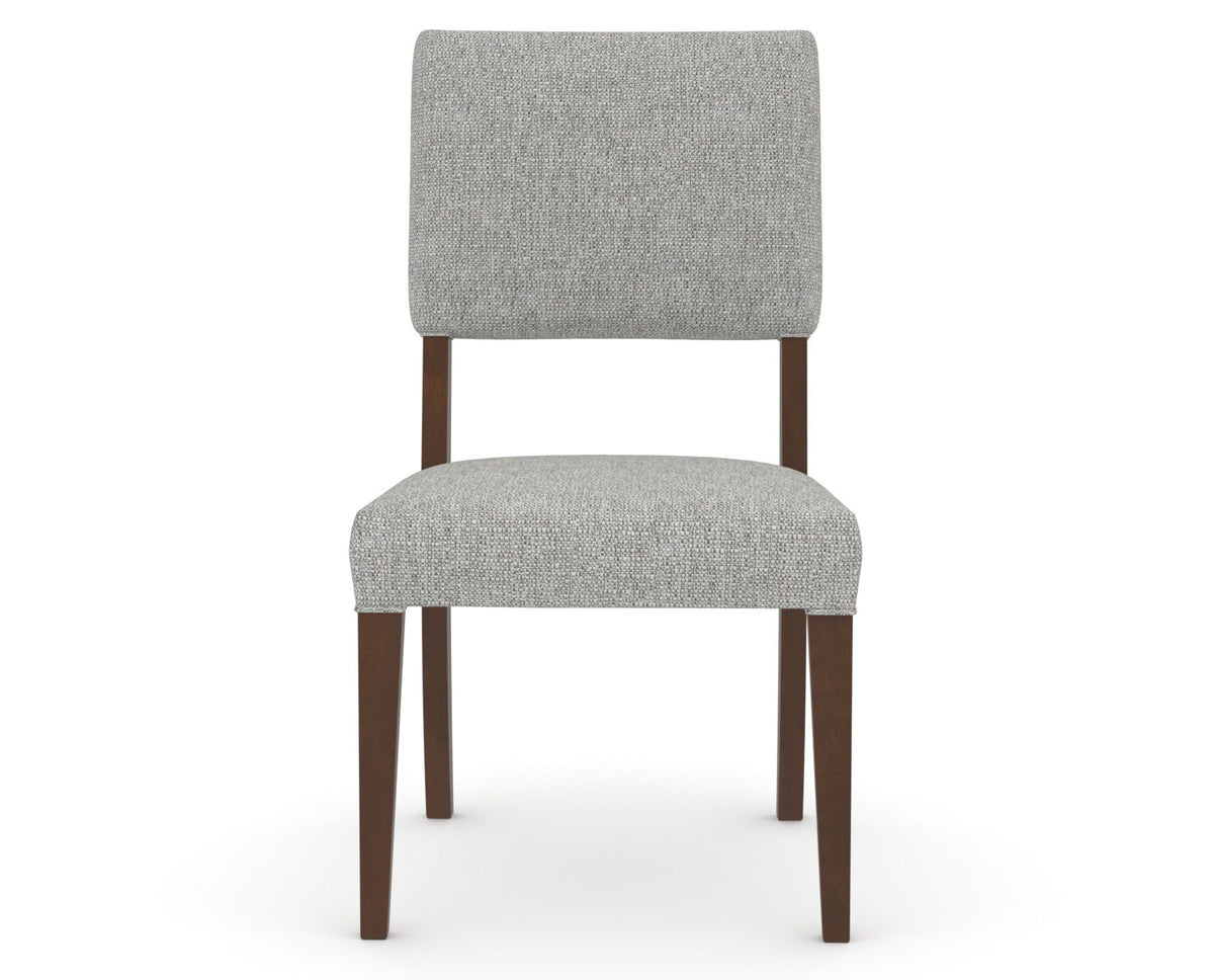 Canadel Upholstered Dining Chair 5051 in 7C Fabric and 19 Cognac Washed, front view