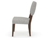 Canadel Upholstered Dining Chair 5051 in 7C Fabric and 19 Cognac Washed, side view