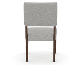 Canadel Upholstered Dining Chair 5051 in 7C Fabric and 19 Cognac Washed, back view