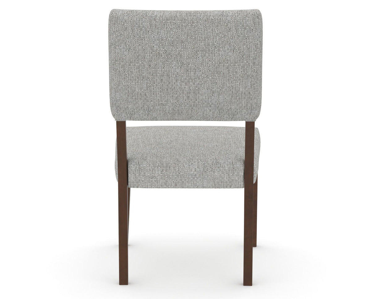 Canadel Upholstered Dining Chair 5051 in 7C Fabric and 19 Cognac Washed, back view