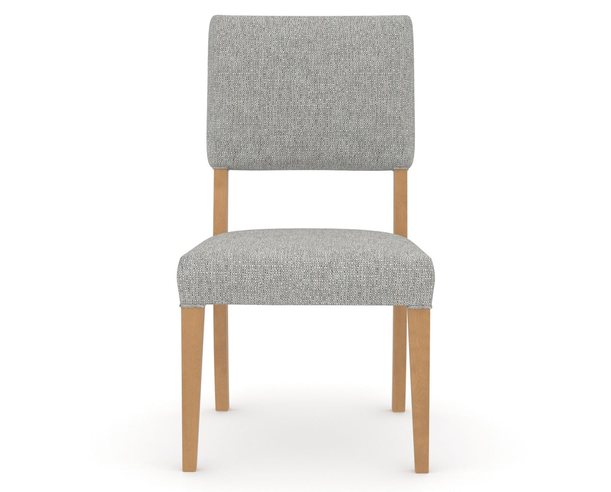 Canadel Upholstered Dining Chair 5051 in 7C Fabric and 20 Caramel Washed, front view