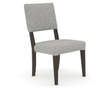 Canadel Upholstered Dining Chair 5051 in 7C Fabric and 59 Davy's Grey, three-quarter view