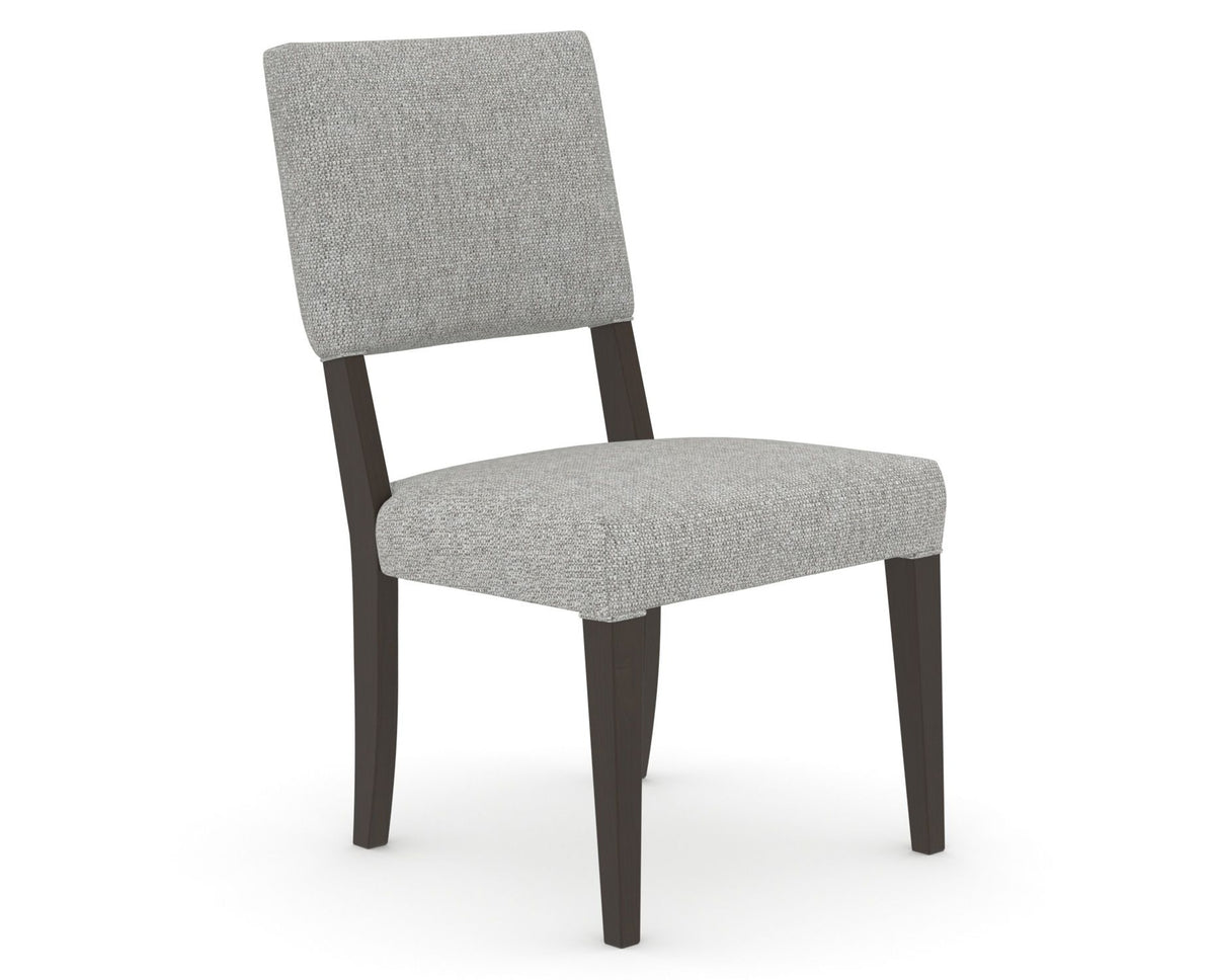Canadel Upholstered Dining Chair 5051 in 7C Fabric and 59 Davy's Grey, three-quarter view