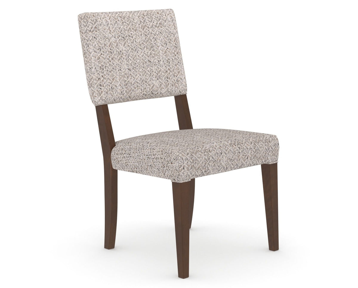 Canadel Upholstered Dining Chair 5051 in FP Crypton® and 19 Cognac Washed, three-quarter view