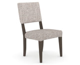 Canadel Upholstered Dining Chair 5051 in FP Crypton® and 29 Hazelnut Washed, three-quarter view