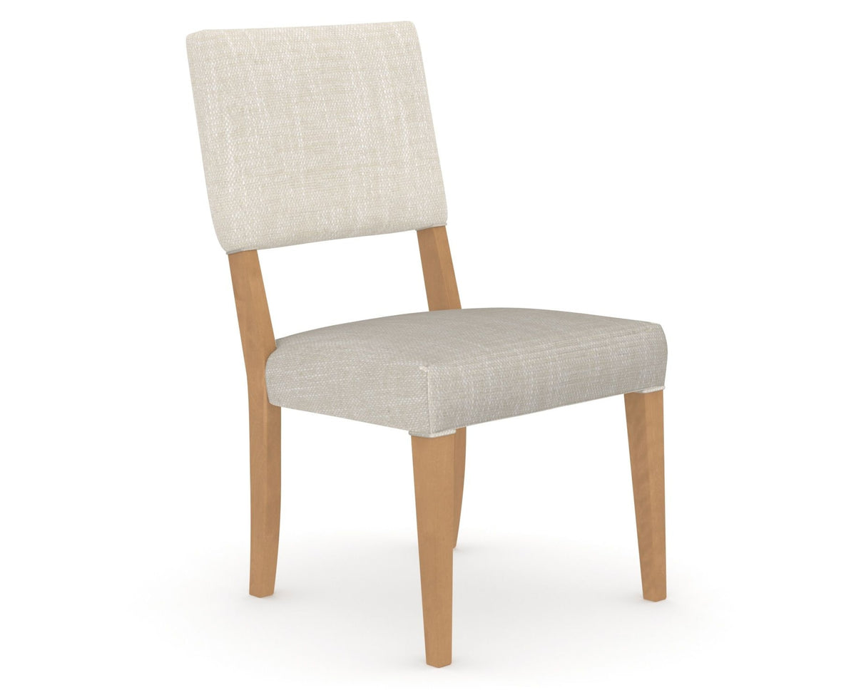 Canadel Upholstered Dining Chair 5051 in FT InsideOut® and 20 Caramel Washed, three-quarter view