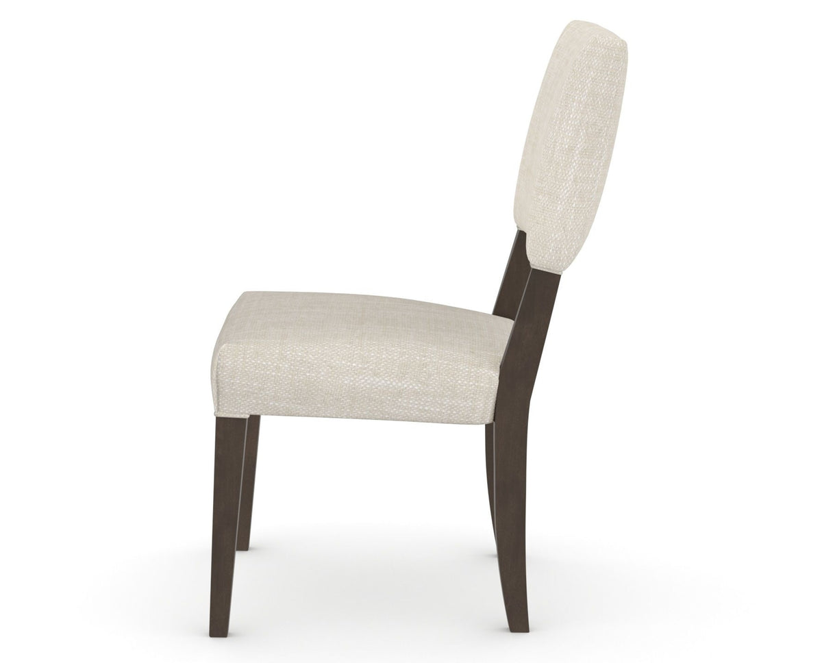 Canadel Upholstered Dining Chair 5051 in FT InsideOut® and 29 Hazelnut Washed, side view