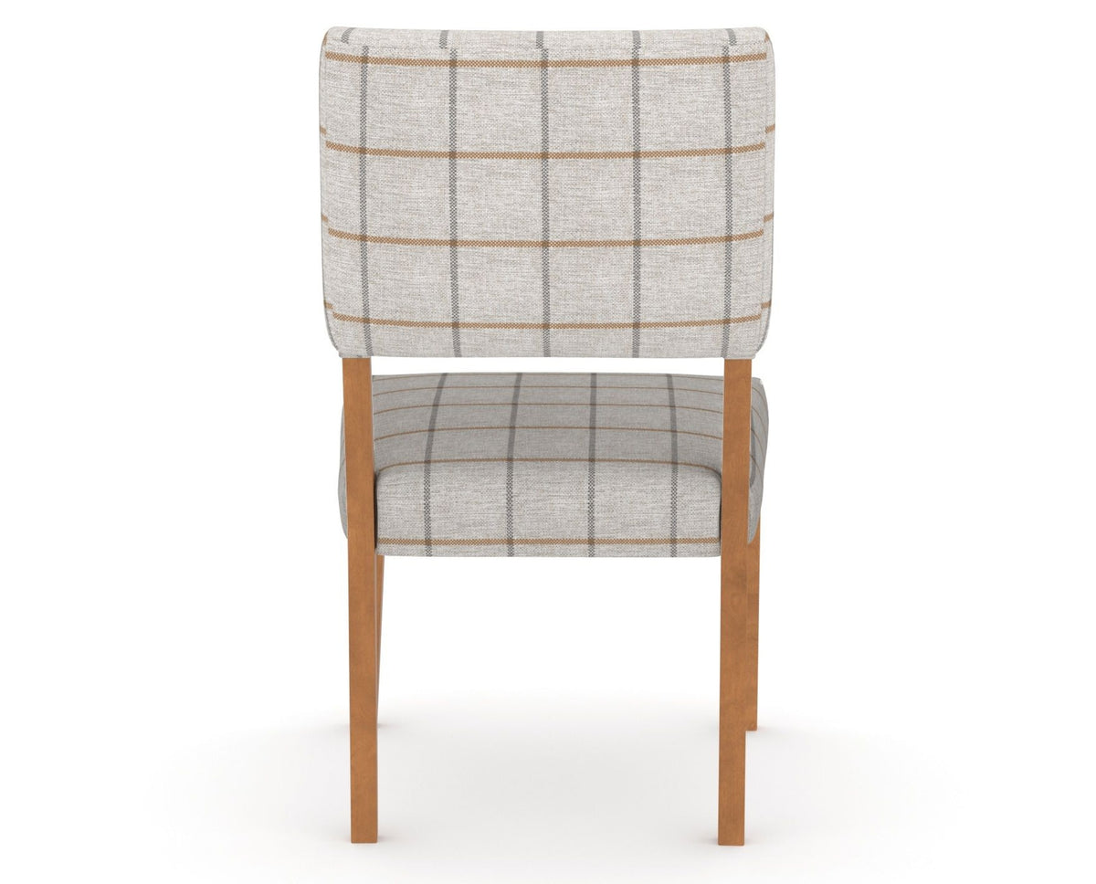 Canadel Upholstered Dining Chair 5051 in OZ Fabric and 01 Honey Washed, back view