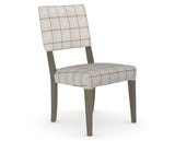 Canadel Upholstered Dining Chair 5051 in OZ Fabric and 08 Shadow, three-quarter view