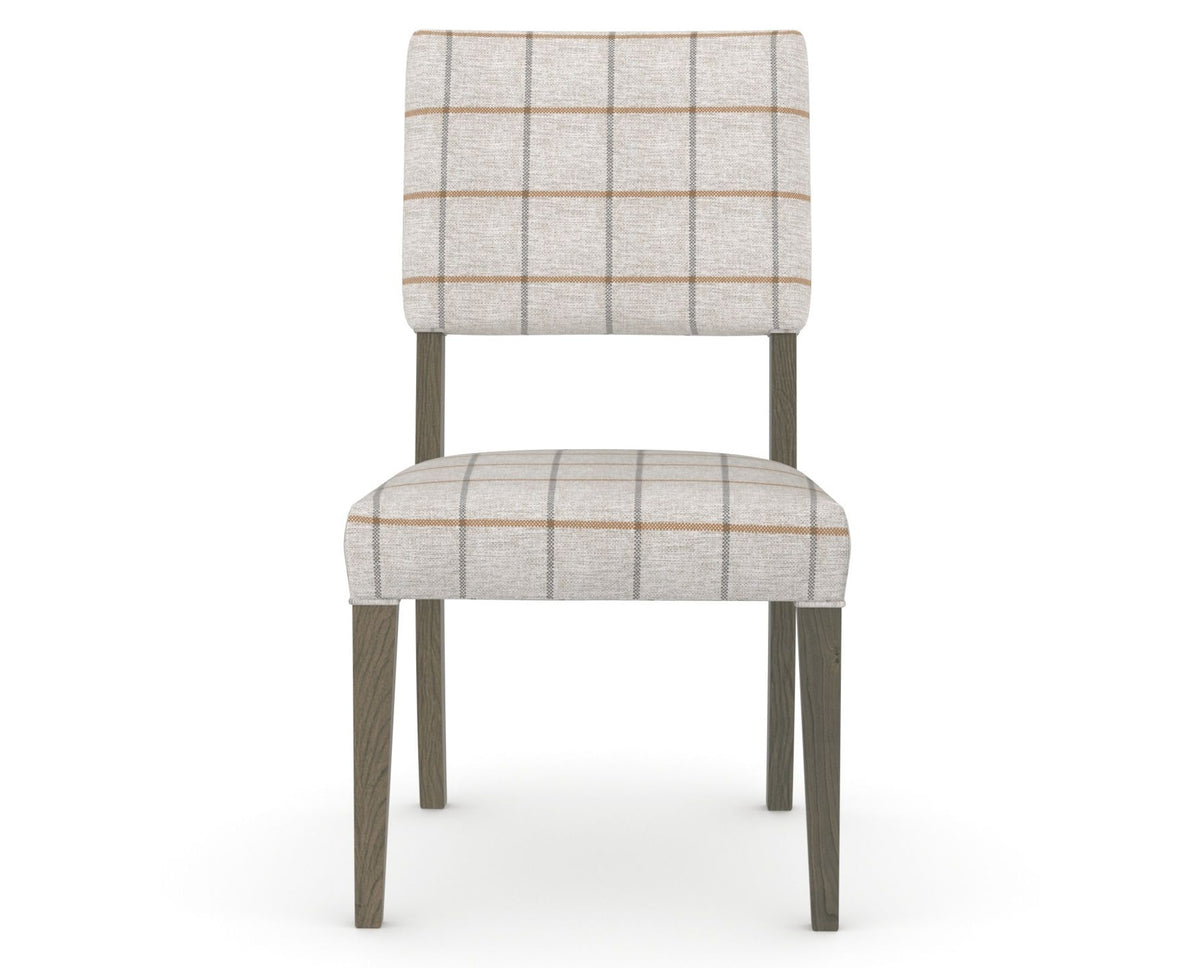 Canadel Upholstered Dining Chair 5051 in OZ Fabric and 08 Shadow, front view