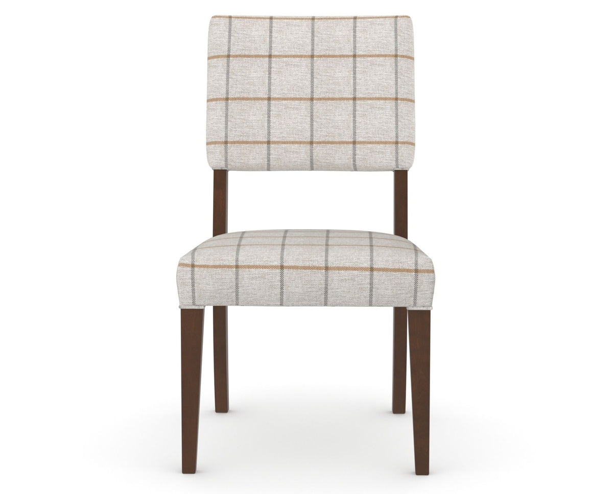Canadel Upholstered Dining Chair 5051 in OZ Fabric and 19 Cognac Washed, front view