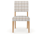Canadel Upholstered Dining Chair 5051 in OZ Fabric and 20 Caramel Washed, front view