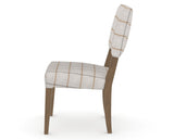 Canadel Upholstered Dining Chair 5051 in OZ Fabric and 25 Pecan Washed, side view