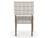 Canadel Upholstered Dining Chair 5051 in OZ Fabric and 25 Pecan Washed, back view