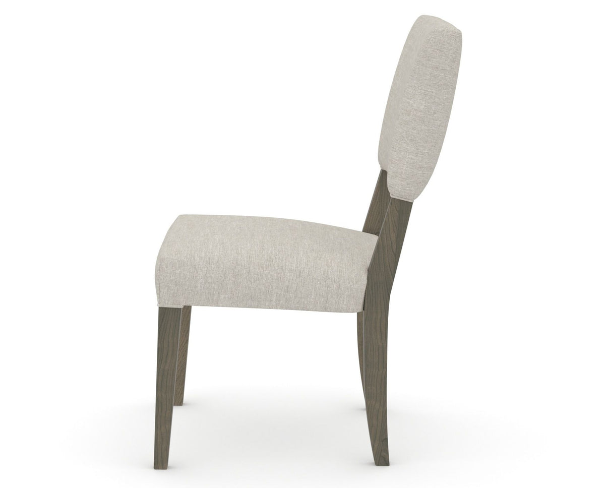 Canadel Upholstered Dining Chair 5051 in TB Fabric and 08 Shadow, side view