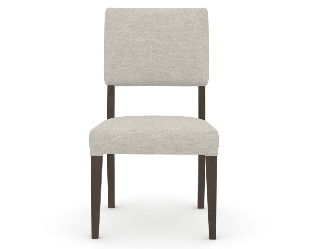 Canadel Upholstered Dining Chair 5051 in TB Fabric and 29 Hazelnut Washed, front view