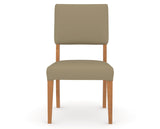 Canadel Upholstered Dining Chair 5051 in XY Faux Leather and 01 Honey Washed, front view