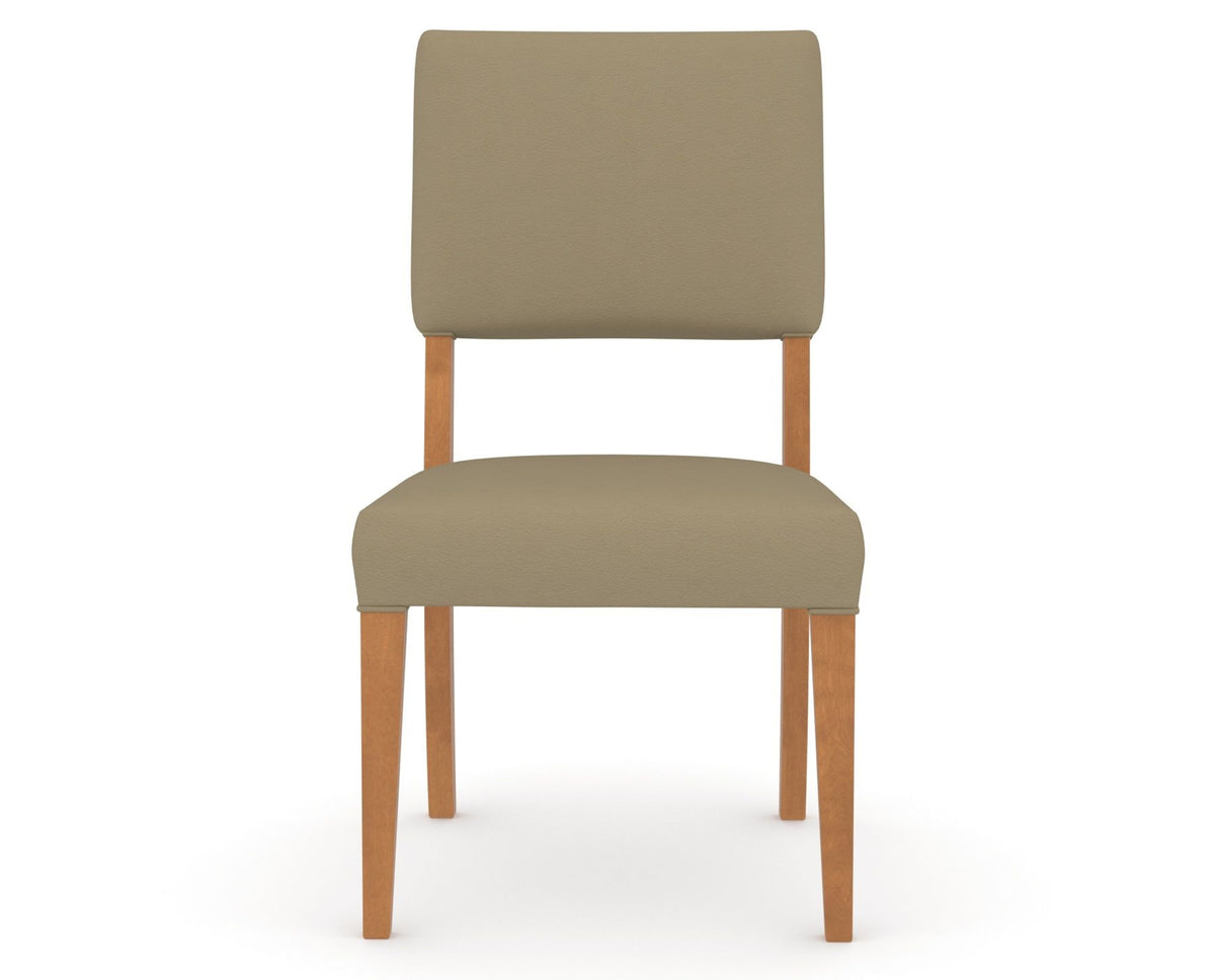 Canadel Upholstered Dining Chair 5051 in XY Faux Leather and 01 Honey Washed, front view