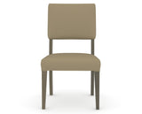 Canadel Upholstered Dining Chair 5051 in XY Faux Leather and 08 Shadow, front view
