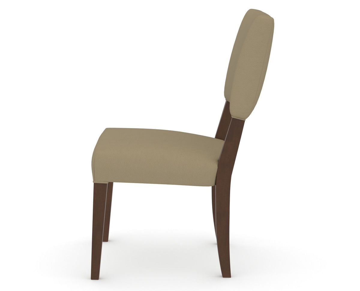 Canadel Upholstered Dining Chair 5051 in XY Faux Leather and 19 Cognac Washed, side view