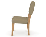 Canadel Upholstered Dining Chair 5051 in XY Faux Leather and 20 Caramel Washed, side view