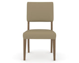 Canadel Upholstered Dining Chair 5051 in XY Faux Leather and 25 Pecan Washed, front view