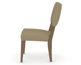 Canadel Upholstered Dining Chair 5051 in XY Faux Leather and 25 Pecan Washed, side view