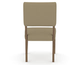 Canadel Upholstered Dining Chair 5051 in XY Faux Leather and 25 Pecan Washed, back view