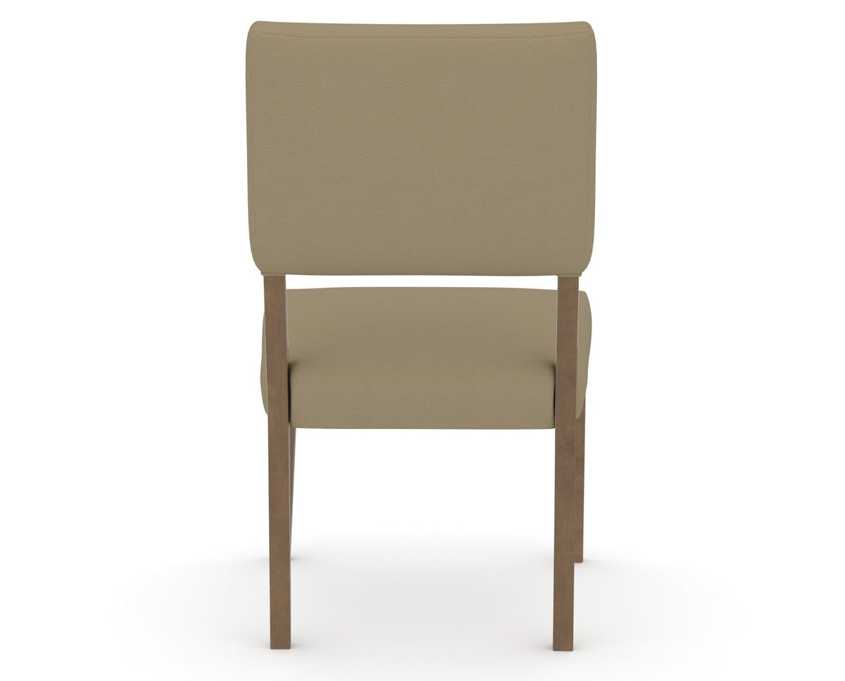 Canadel Upholstered Dining Chair 5051 in XY Faux Leather and 25 Pecan Washed, back view
