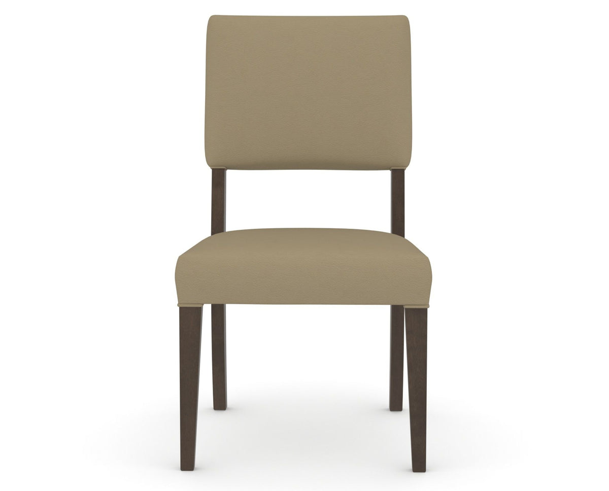 Canadel Upholstered Dining Chair 5051 in XY Faux Leather and 29 Hazelnut Washed, front view