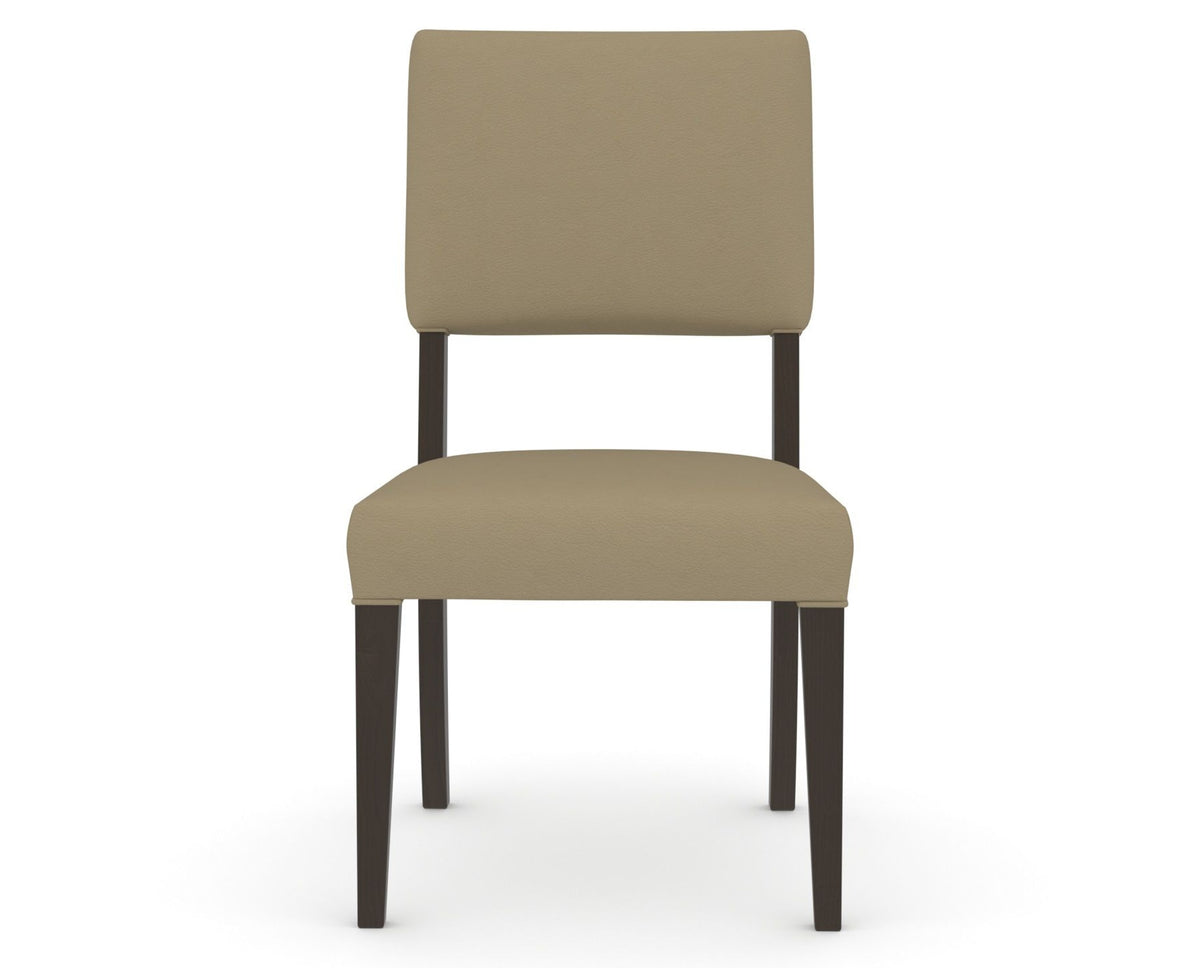 Canadel Upholstered Dining Chair 5051 in XY Faux Leather and 59 Davy's Grey, front view