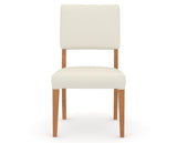 Canadel Upholstered Dining Chair 5051 in YJ Faux Leather and 01 Honey Washed, front view