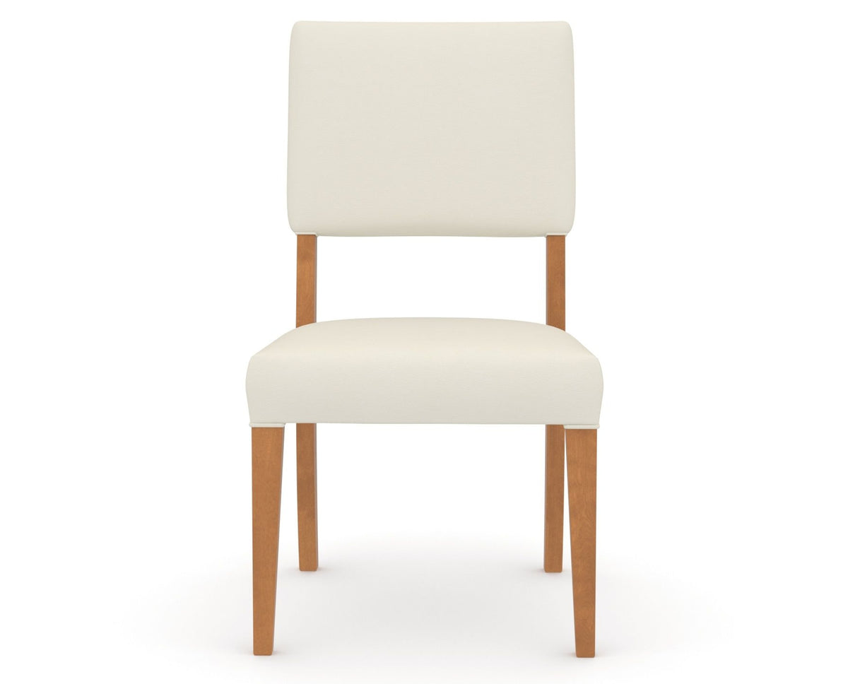 Canadel Upholstered Dining Chair 5051 in YJ Faux Leather and 01 Honey Washed, front view