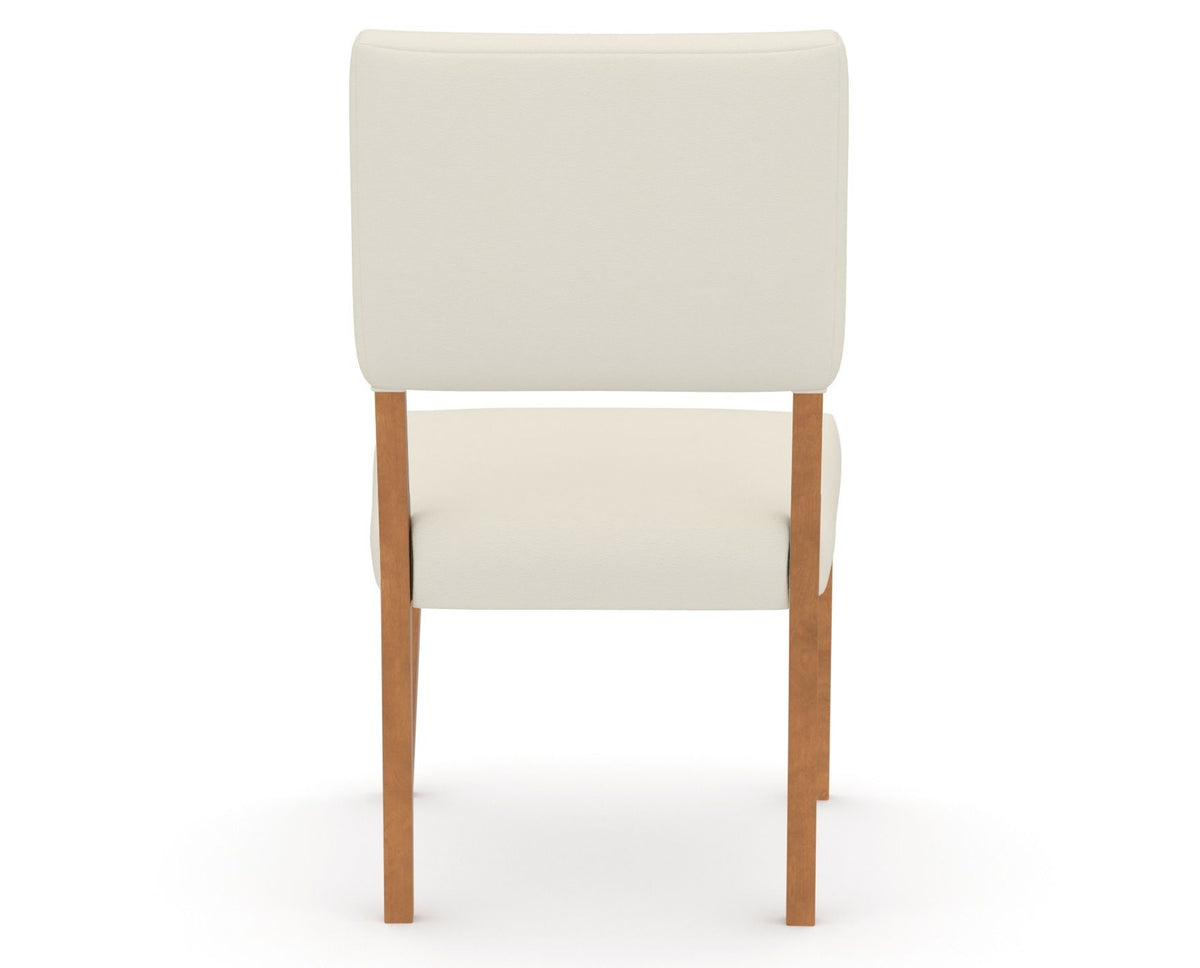 Canadel Upholstered Dining Chair 5051 in YJ Faux Leather and 01 Honey Washed, back view