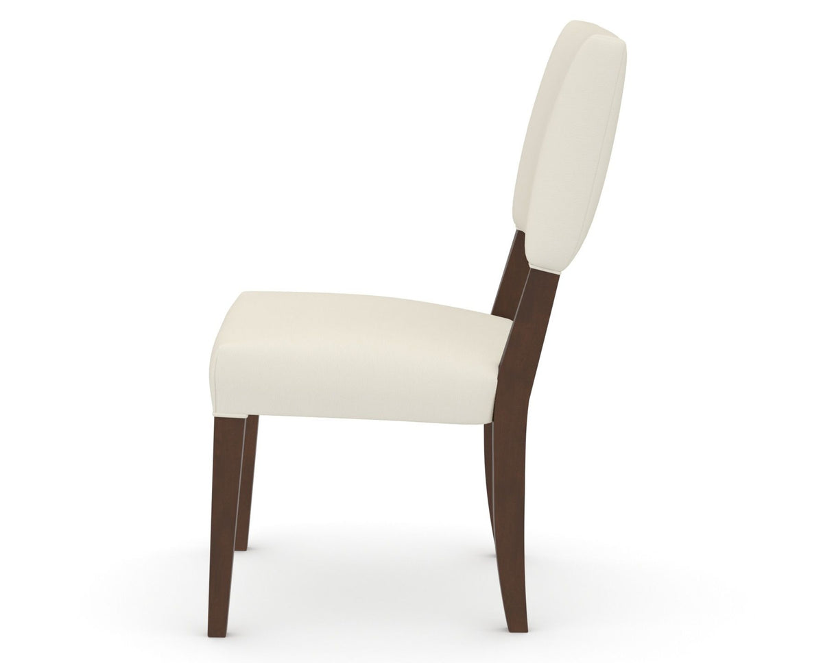 Canadel Upholstered Dining Chair 5051 in YJ Faux Leather and 19 Cognac Washed, side view