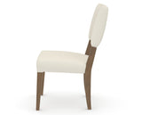 Canadel Upholstered Dining Chair 5051 in YJ Faux Leather and 25 Pecan Washed, side view