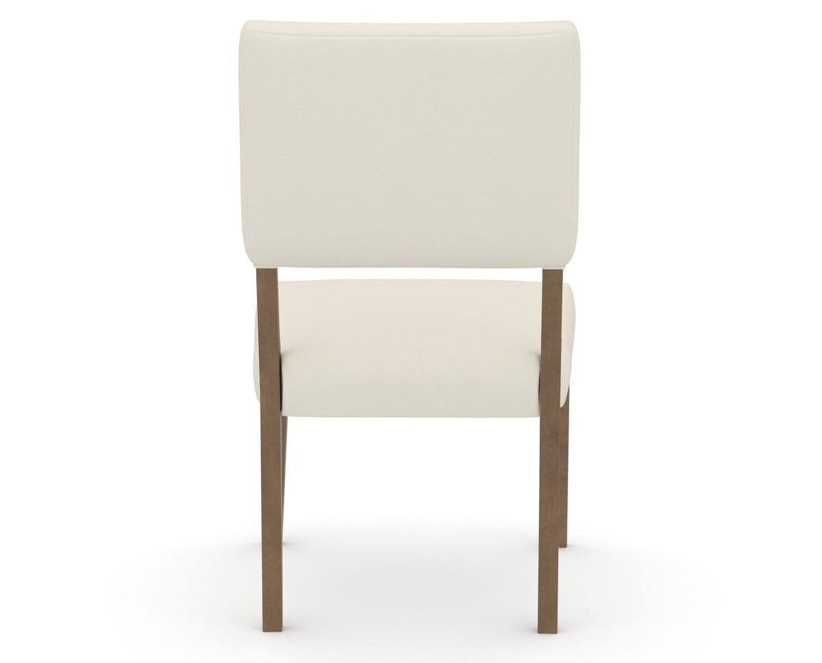Canadel Upholstered Dining Chair 5051 in YJ Faux Leather and 25 Pecan Washed, back view